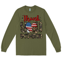 Army Green thank you veteran Long Sleeve Tee - MaliasSmallBusiness