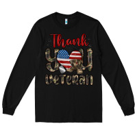Black thank you veteran Long Sleeve Tee - MaliasSmallBusiness