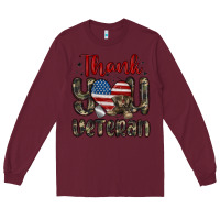 Burgundy thank you veteran Long Sleeve Tee - MaliasSmallBusiness