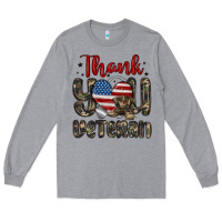 Heather Grey thank you veteran Long Sleeve Tee - MaliasSmallBusiness