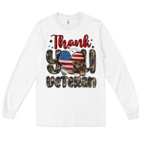 White thank you veteran Long Sleeve Tee - MaliasSmallBusiness