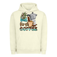 Pigment Pistachio coffee cups but first coffee bbs Urban Hoodie - BundleAndBundleShop
