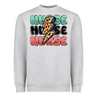 Heather Grey nurse leopard lightning bolt Heavyweight Sweatshirt - MaliasSmallBusiness