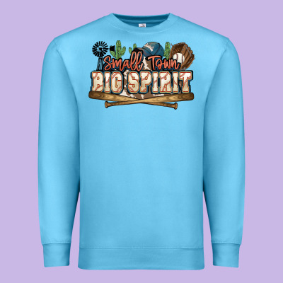 Small Town Big Spirit Baseball Premium Sweatshirt Designed By Howdyjamesfarm
