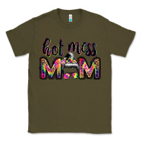 Army Green hot mess mom messy bun Classic Tee - JahusDesignShop