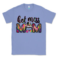 Colony Blue hot mess mom messy bun Classic Tee - JahusDesignShop