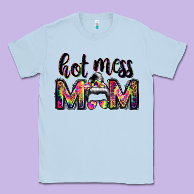 Hot Mess Mom Messy Bun Classic Tee Designed By Jahusdesignshop