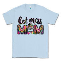 Dusty Blue hot mess mom messy bun Classic Tee - JahusDesignShop