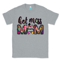 Heather Grey hot mess mom messy bun Classic Tee - JahusDesignShop