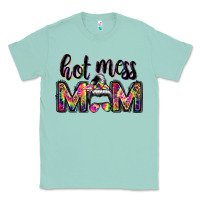 Seafoam hot mess mom messy bun Classic Tee - JahusDesignShop
