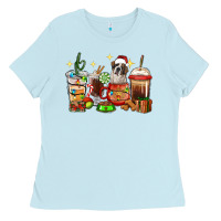 Christmas Coffee Cups With Saint Bernard Ladies Tee | Teevron