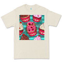 Bone valentines day flower cupcakes and serape seamless pattern Premium Tee - BundleAndBundleShop
