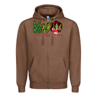 Chestnut Peace Love Grinch Zipper Hoodie - Bettercallsaul