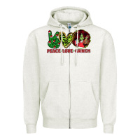 Peace Love Grinch Zipper Hoodie | Teevron