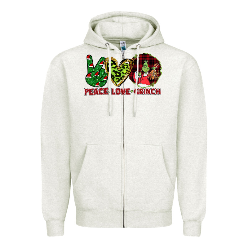 Peace Love Grinch Zipper Hoodie by Bettercallsaul | Teevron