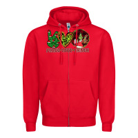 Red Peace Love Grinch Zipper Hoodie - Bettercallsaul