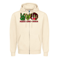 Sandshell Peace Love Grinch Zipper Hoodie - Bettercallsaul