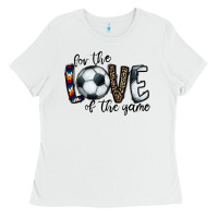White for the love of the game socer Ladies Tee - CowhideDigitalArt