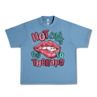 Pebble Blue hot girls go to therapy Urban Heavy Tee - MaliasSmallBusiness