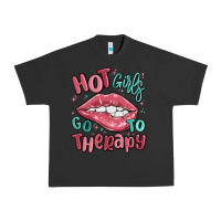 Pigment Black hot girls go to therapy Urban Heavy Tee - MaliasSmallBusiness