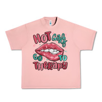 Salmon hot girls go to therapy Urban Heavy Tee - MaliasSmallBusiness