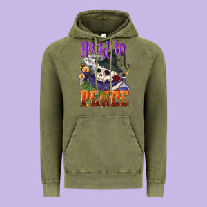 Read In Peace Halloween Vintage Hoodie Designed By Nancycooperartshop