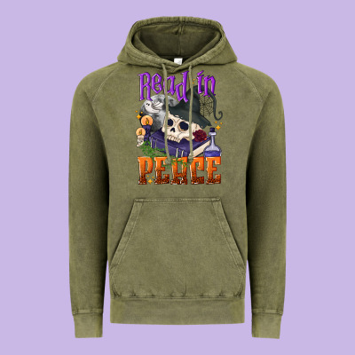 Read In Peace Halloween Vintage Hoodie Designed By Nancycooperartshop