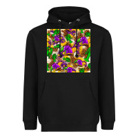 Black Mardi Gras jester had and crawfish with leopard pa Heavyweight Hoodie - HowdyJamesFarm