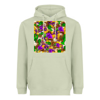 Matcha Mardi Gras jester had and crawfish with leopard pa Heavyweight Hoodie - HowdyJamesFarm