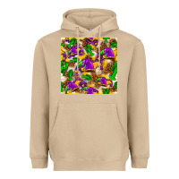 Mushroom Mardi Gras jester had and crawfish with leopard pa Heavyweight Hoodie - HowdyJamesFarm