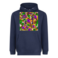 Navy Mardi Gras jester had and crawfish with leopard pa Heavyweight Hoodie - HowdyJamesFarm