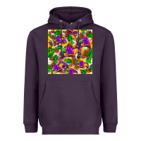 Plum Mardi Gras jester had and crawfish with leopard pa Heavyweight Hoodie - HowdyJamesFarm