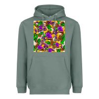 Sage Mardi Gras jester had and crawfish with leopard pa Heavyweight Hoodie - HowdyJamesFarm