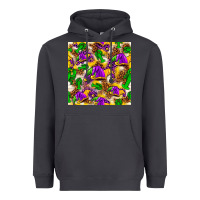 Smoke Mardi Gras jester had and crawfish with leopard pa Heavyweight Hoodie - HowdyJamesFarm