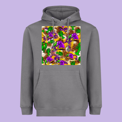Mardi Gras Jester Had And Crawfish With Leopard Pa Heavyweight Hoodie Designed By Howdyjamesfarm