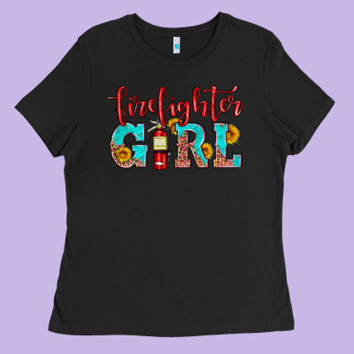 Firefighter Son Girl Ladies Tee Designed By Hra Design Shop