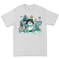 Dove Grey cute coffeecup snowmanand joy Premium Tee - AdoDesignShop