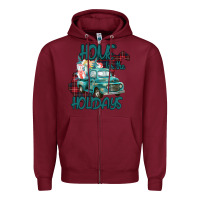 Burgundy Christmas Home For The Holidays Zipper Hoodie - Bettercallsaul