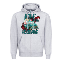 Heather Grey Christmas Home For The Holidays Zipper Hoodie - Bettercallsaul