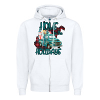 White Christmas Home For The Holidays Zipper Hoodie - Bettercallsaul