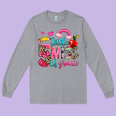 Little Miss Fifth Grade Long Sleeve Tee Designed By Nancycooperartshop