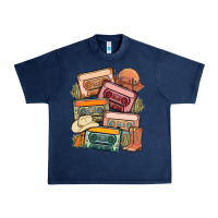 Navy customized country cassette tapes Urban Heavy Tee - MaliasSmallBusiness