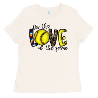 Bone for the love of the game softball Ladies Tee - CowhideDigitalArt