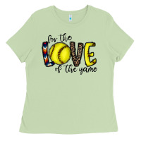 Matcha for the love of the game softball Ladies Tee - CowhideDigitalArt