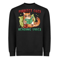Purrfect Cozy Reading Vibes Heavyweight Sweatshirt | Teevron