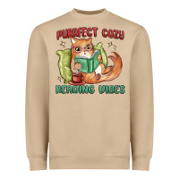 Mushroom purrfect cozy reading vibes Heavyweight Sweatshirt - MaliasSmallBusiness