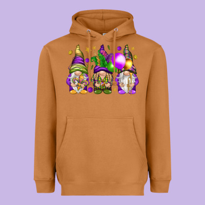 Mardi Gras Gnomies With Elements Heavyweight Hoodie Designed By Howdyjamesfarm