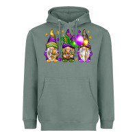 Sage Mardi Gras gnomies with elements Heavyweight Hoodie - HowdyJamesFarm