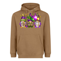 Toasted Coconut Mardi Gras gnomies with elements Heavyweight Hoodie - HowdyJamesFarm