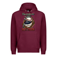 Burgundy Diamonds are a girl's best friend Baseball Premium Hoodie - HowdyJamesFarm